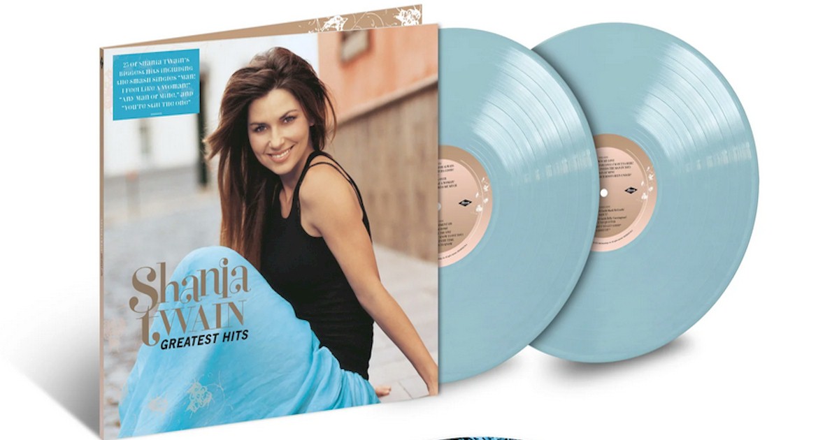 Shania Twain relança 'Greatest Hits' em vinil duplo azul opaco